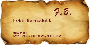 Foki Bernadett névjegykártya