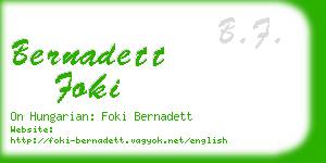 bernadett foki business card